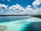 Beautiful Bacalar lagoon drone view