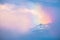 Beautiful background colorful rainbow over the clouds after rains. I