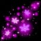 Beautiful background with glowing flowers and sparkles