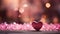 Beautiful background with red glitter hearts, lights, sparkles and bokeh. Valentine\\\'s Day card. Valentines background