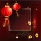 Beautiful  background with red paper circular Chinese lanterns