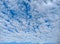 Beautiful background of white cloud cover on blue sky