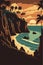 Beautiful bali beach cliff vector background illustration