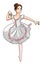 Beautiful Ballerina Color Illustration Design