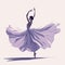 Beautiful ballerina in an elegant purple dress. Vector illustration, tiptoe pose, ballet performer, generative ai