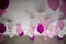 Beautiful balloons for celebration and party. White and pink