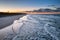 Beautiful Baltic beach at sunset in Kuznica, Hel Peninsula. Poland