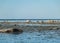 Beautiful Baltic Sea coast with boulders, Saaremaa Island, Estonia