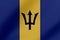 Beautiful Barbados waving flag illustration