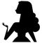 Beautiful Barbie doll black silhouette vector