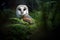 Beautiful Barn owl in the forest at night. Amazing Wildlife. Generative Ai