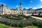 Beautiful baroque Festetics Castle in Keszthely Hungary with flowers in the park