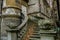 Beautiful baroque staircase in an abandoned house in Belgrade