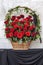 Beautiful basket of flowers, funeral bouquet