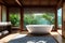 Beautiful bathroom in a wooden house