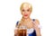 Beautiful bavarian woman with beer.