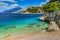 Beautiful bay and beach,Brela,Dalmatia region,Croatia,Europe