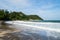 Beautiful Bay and Beach with Palms and Rocks on Koh Pha Ngan