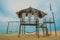 Beautiful beach and beach hut in Kampung Jambu Bongkok, Terengganu, Malaysia