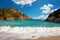 Beautiful beach with big waves and a nice cloudscape