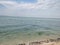 Beautiful beach with blue water and skyline view