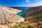 Beautiful beach called Seitan limania on Crete, Greece