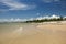 Beautiful beach with cumulus clouds in KeGa, Vietnam