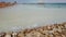 Beautiful beach of the Dead Sea in Ein Bokek in Israel.