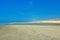 Beautiful beach on district called `Paal 9` on summer day with blue sky on North Sea island Texel in the Netherlands