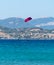 Beautiful beach French Riviera with blue water and white sand, v