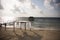 Beautiful beach gazebo and sky