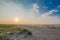 Beautiful beach of the german North sea sundown