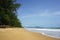 Beautiful beach landscape with heavy wave in Phuket