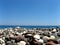 Beautiful beach landscape. Stones on the sea shore