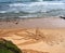 Beautiful beach mandala in Albufeira in Portugal Praia Maria Luisa