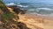 Beautiful beach mandala in Albufeira in Portugal Praia Maria Luisa