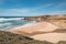 Beautiful beach Praia do Almograve in Odemira region, western Portugal. Wandering along the Fisherman Trail, Rota Vicentina
