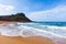 Beautiful beach and red sand landscape on a sunny day, north of Minorca, Cala del Pilar, Menorca, Balearic Islands, EspaÃ±a