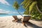 Beautiful beach. Summer holiday and vacation concept background. Inspirational tropical landscape design. Tourism and travel scene