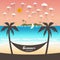 Beautiful beach Summer offers Vector illustration