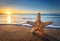 Beautiful beach with sunrise background.