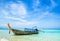 Beautiful beach with traditional thailand longtale boat