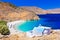 beautiful beaches of Greece - Astypalaia island , and little church of Agios Konstantinos