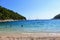 The beautiful beaches of Pupnatska Luka, on Korcula Island, Croatia. Locals and tourists are swimming and sunbathing