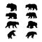 Beautiful bears silhouette Vector Art.