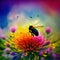 Beautiful bees watercolor  made with Generative AI