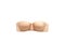 Beautiful Beige Underwear Isolated. Set of Fashionable Accessory Lingerie Bikini, Copy Space. Nude Brassiere Object. Woman is