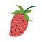 Beautiful berry strawberry. Isolated vector icon in flat style on white background. Illustration for websites and design