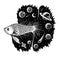 Beautiful betta fish of the universe illustration