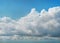 Beautiful big clouds in the sky, Sky background image. Blue background. Cumulonimbus.